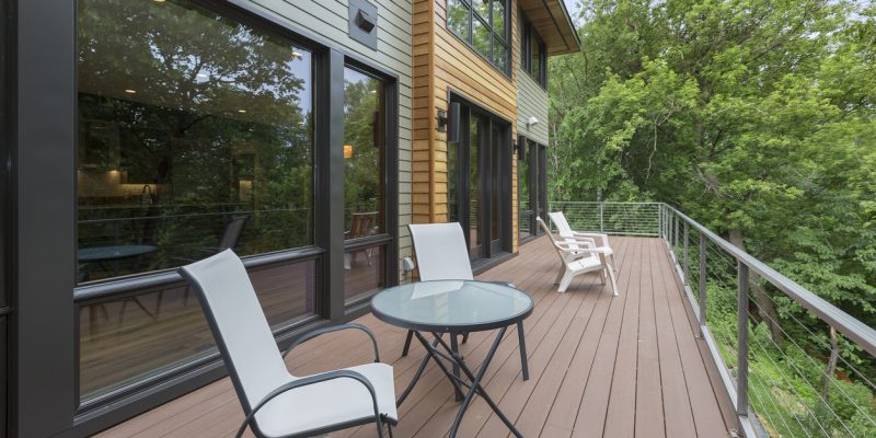 Enjoy nature and everything out while relaxing on this new deck